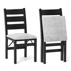 Costway Folding Chairs Set of 2/4 Modern Upholstered Chairs with Comfy Backrest & Padded Seat