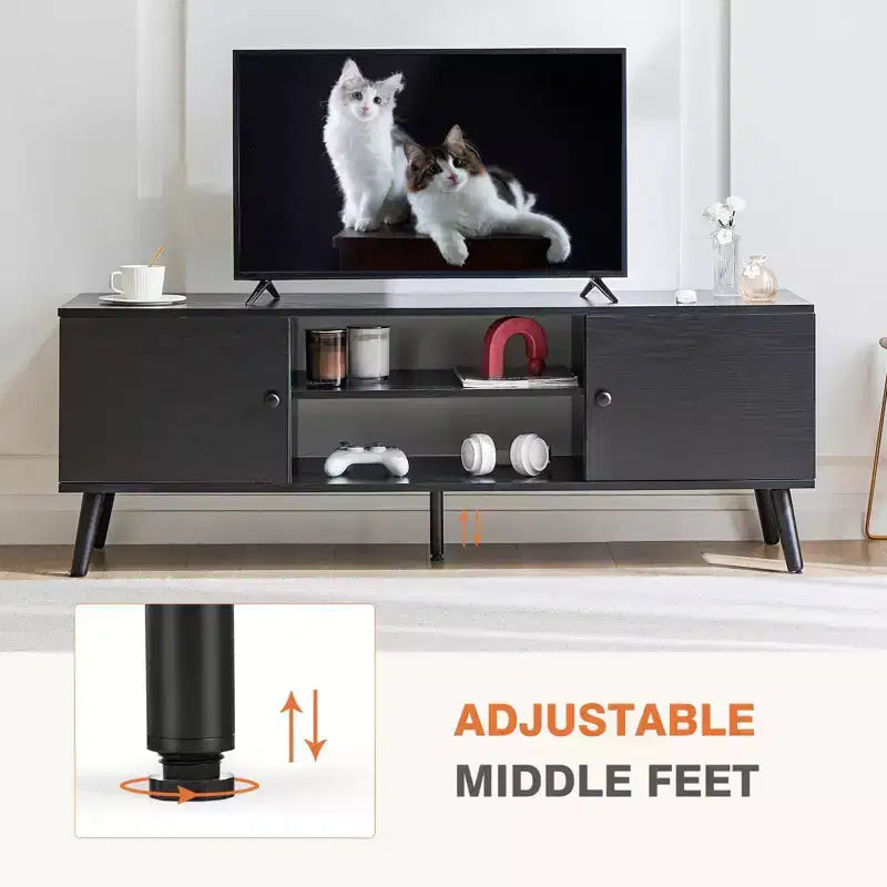 Mobile TV JIONJOY 60 con consolle multimediale, armadietti e ripiani regolabili