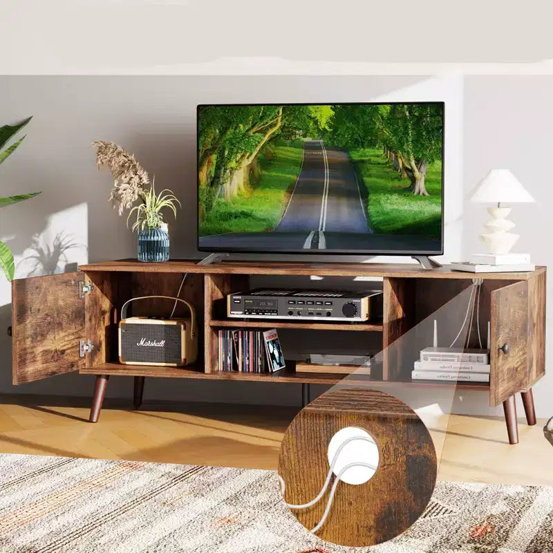 Mobile TV JIONJOY 60 con consolle multimediale, armadietti e ripiani regolabili