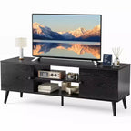 JIONJOY 60 TV Stand Media Console with Cabinets Adjustable Shelves