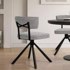 Subrtex Sedie da pranzo set di 2 sedie da cucina moderne in tessuto Sedie d'accento con gambe in metallo nero