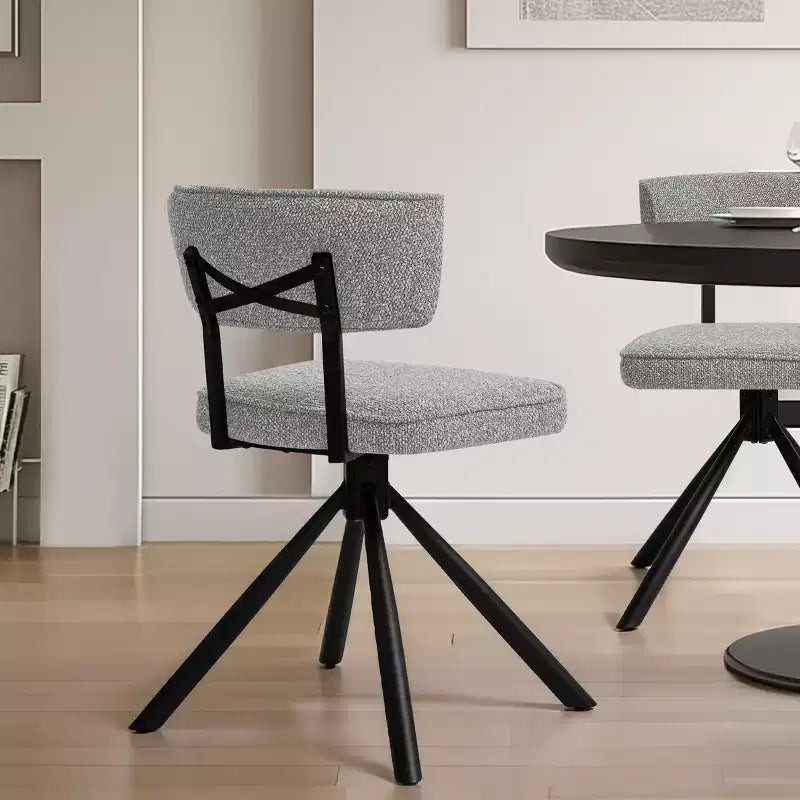 Subrtex Sedie da pranzo set di 2 sedie da cucina moderne in tessuto Sedie d'accento con gambe in metallo nero