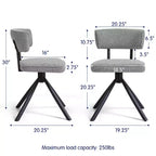 Subrtex Sedie da pranzo set di 2 sedie da cucina moderne in tessuto Sedie d'accento con gambe in metallo nero