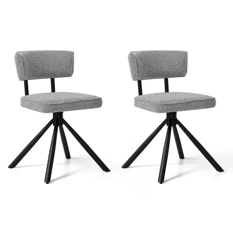 Subrtex Sedie da pranzo set di 2 sedie da cucina moderne in tessuto Sedie d'accento con gambe in metallo nero