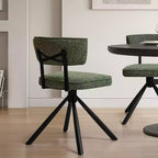 Subrtex Sedie da pranzo set di 2 sedie da cucina moderne in tessuto Sedie d'accento con gambe in metallo nero