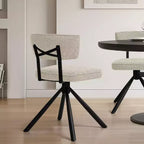 Subrtex Sedie da pranzo set di 2 sedie da cucina moderne in tessuto Sedie d'accento con gambe in metallo nero