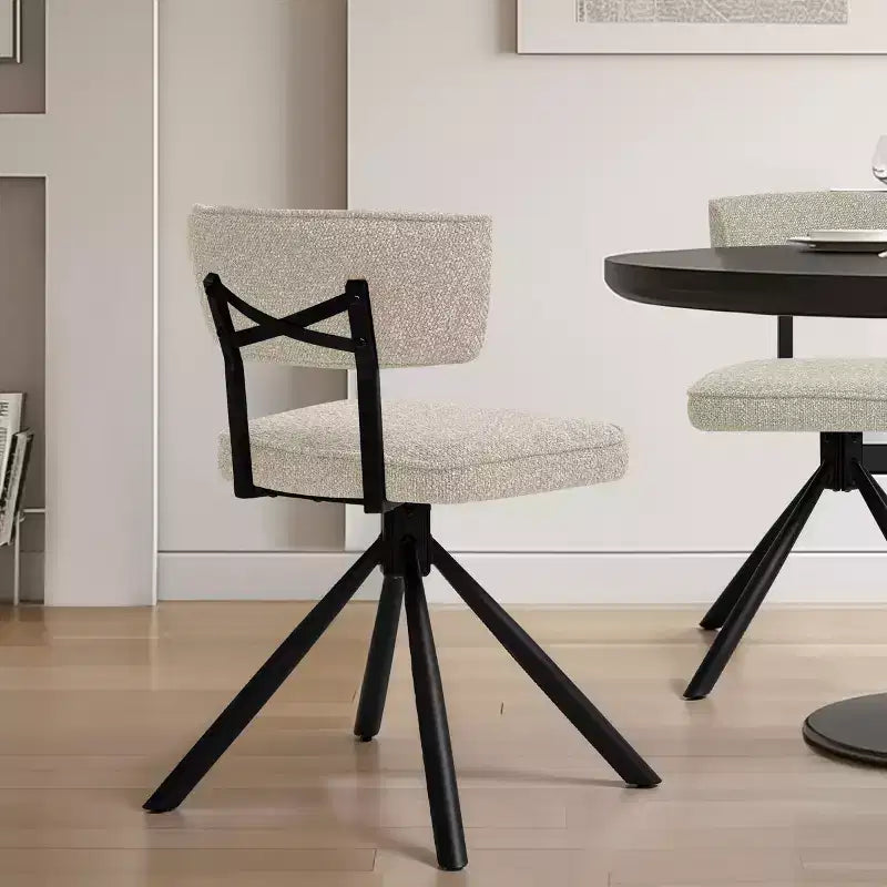 Subrtex Sedie da pranzo set di 2 sedie da cucina moderne in tessuto Sedie d'accento con gambe in metallo nero