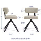 Subrtex Sedie da pranzo set di 2 sedie da cucina moderne in tessuto Sedie d'accento con gambe in metallo nero