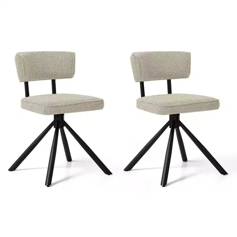 Subrtex Sedie da pranzo set di 2 sedie da cucina moderne in tessuto Sedie d'accento con gambe in metallo nero