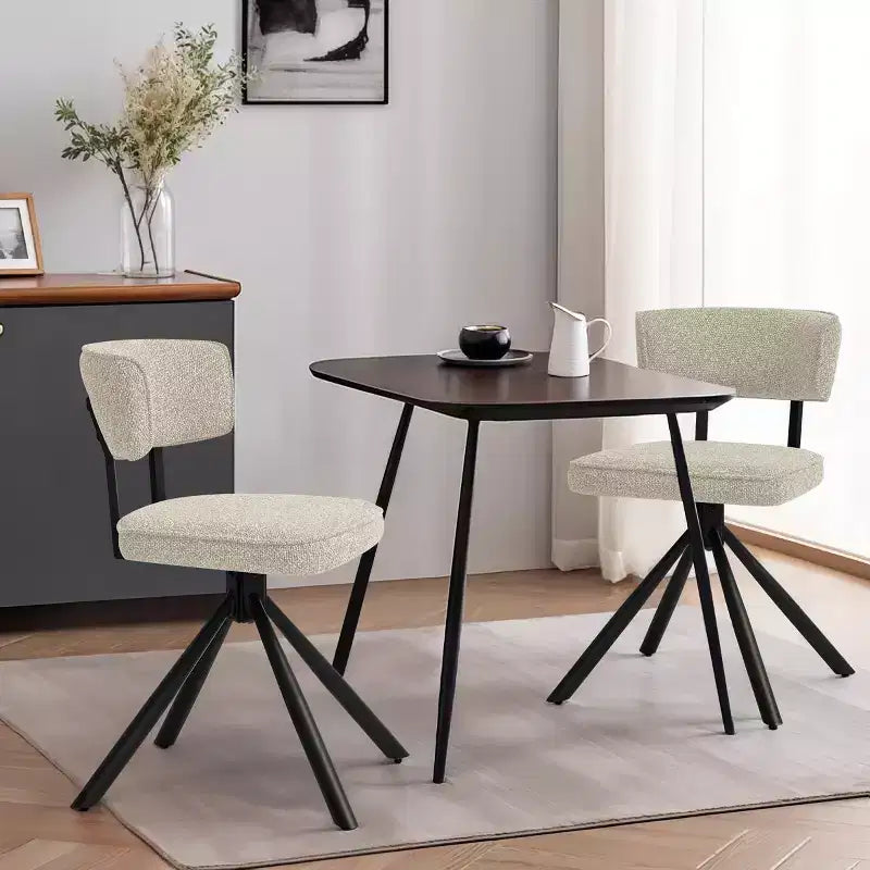 Subrtex Sedie da pranzo set di 2 sedie da cucina moderne in tessuto Sedie d'accento con gambe in metallo nero
