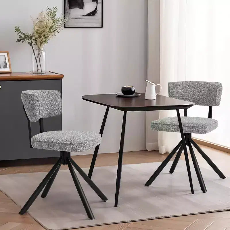 Subrtex Sedie da pranzo set di 2 sedie da cucina moderne in tessuto Sedie d'accento con gambe in metallo nero