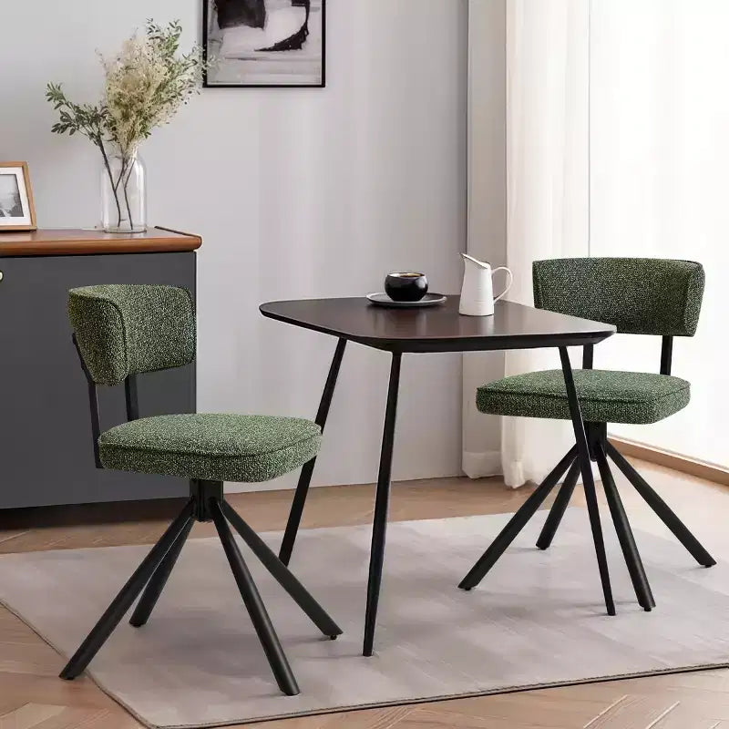 Subrtex Dining Chairs Set of 2 Modern Fabric Kitchen Chairs Accent Chairs with Black Metal Legs