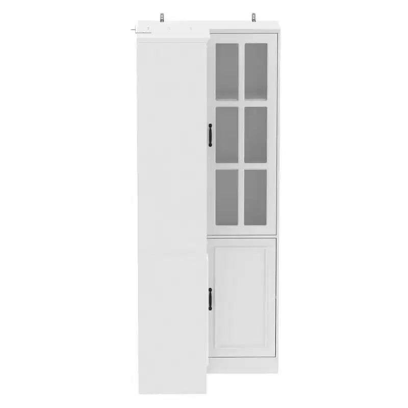 Libreria verticale Famapy bianca dal design ad angolo retto con posizionamento a L