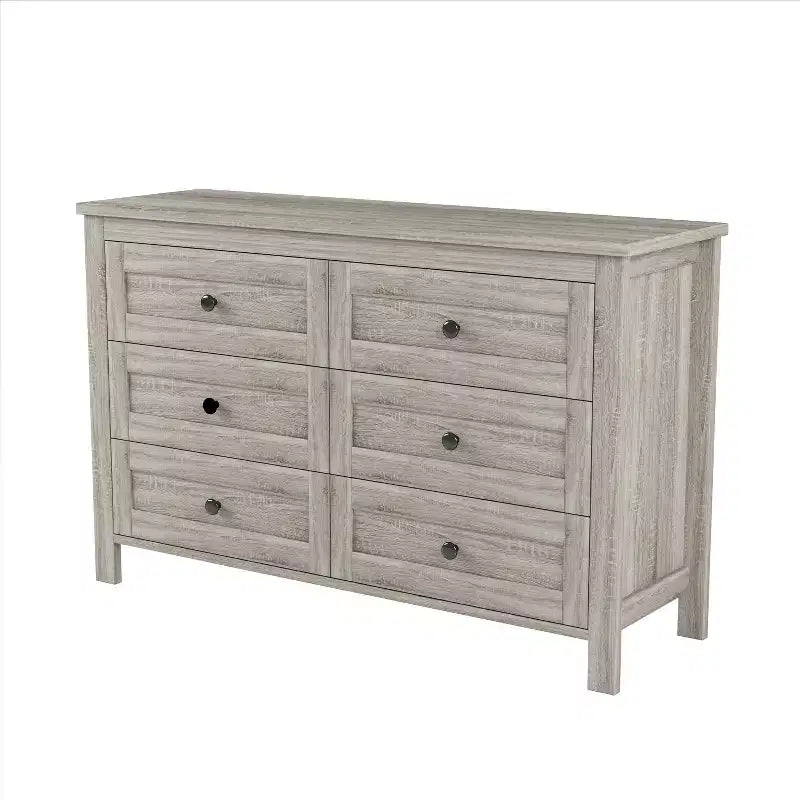 Comò in stile rustico retrò con 6 cassetti, armadio portaoggetti in legno per camera da letto 4S - ModernLuxe