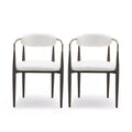 Christopher Knight Home Grov Upholstered Boucle Iron Dining Chair (Set of 2), Beige and Gold