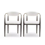 Christopher Knight Home Grov Upholstered Boucle Iron Dining Chair (Set of 2), Beige and Gold