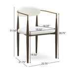 Sedia da pranzo Christopher Knight Home Grov in bouclé e ferro (set da 2), beige e oro
