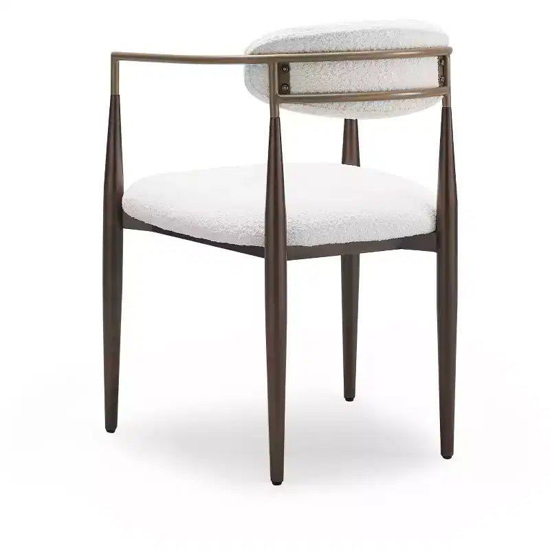 Sedia da pranzo Christopher Knight Home Grov in bouclé e ferro (set da 2), beige e oro