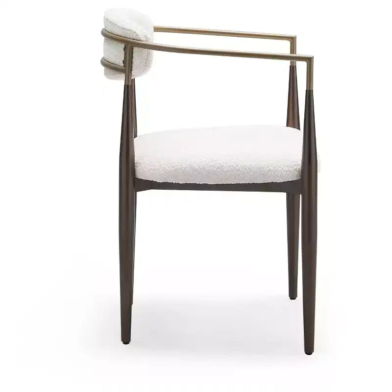 Sedia da pranzo Christopher Knight Home Grov in bouclé e ferro (set da 2), beige e oro