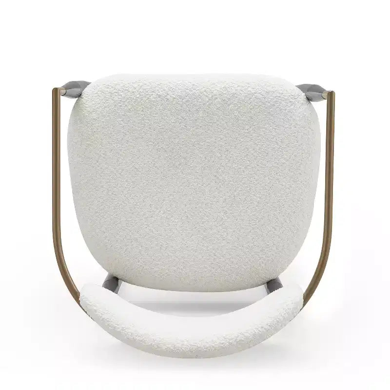 Sedia da pranzo Christopher Knight Home Grov in bouclé e ferro (set da 2), beige e oro