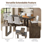 Set da pranzo Whisen 7 pezzi con 6 sedie imbottite