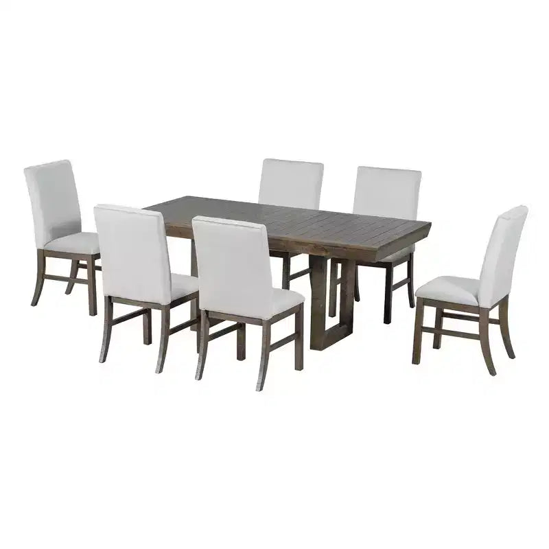 Set da pranzo Whisen 7 pezzi con 6 sedie imbottite