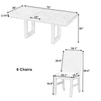 Set da pranzo Whisen 7 pezzi con 6 sedie imbottite