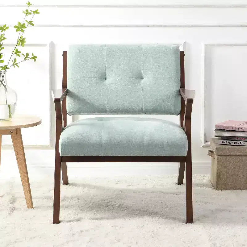 Christopher Knight Home Yuna Sedia d'appoggio imbottita in legno, verde/marrone