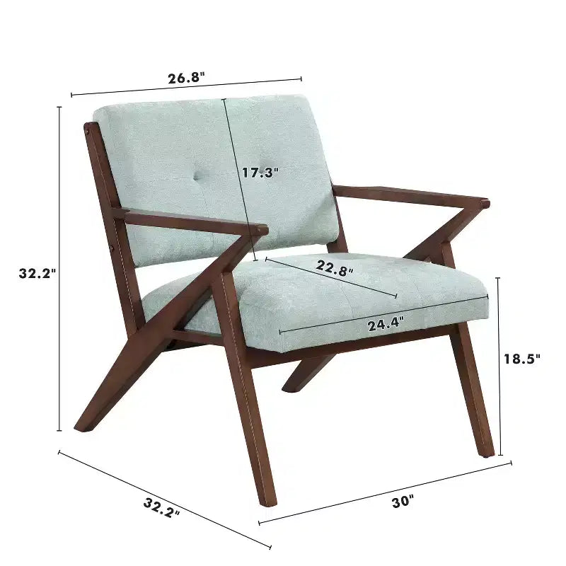 Christopher Knight Home Yuna Sedia d'appoggio imbottita in legno, verde/marrone