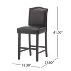 Sgabello da bancone Christopher Knight Home Bella imbottito 26.8 con borchie (set da 2)