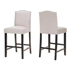 Sgabello da bancone Christopher Knight Home Bella imbottito 26.8 con borchie (set da 2)