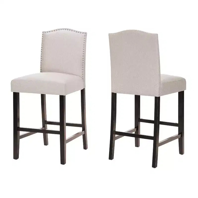Sgabello da bancone Christopher Knight Home Bella imbottito 26.8 con borchie (set da 2)