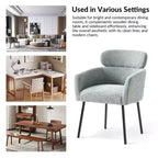 Set di 6 sedie da pranzo Curt Boucle con schienale rialzato e gambe in metallo | Artful Living Design