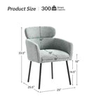 Set di 6 sedie da pranzo Curt Boucle con schienale rialzato e gambe in metallo | Artful Living Design