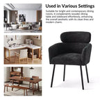 Set di 6 sedie da pranzo Curt Boucle con schienale rialzato e gambe in metallo | Artful Living Design