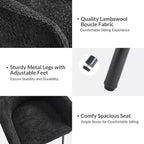Set di 6 sedie da pranzo Curt Boucle con schienale rialzato e gambe in metallo | Artful Living Design