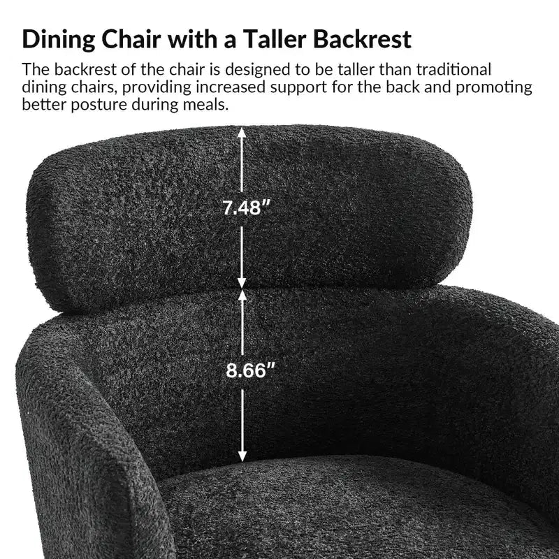Set di 6 sedie da pranzo Curt Boucle con schienale rialzato e gambe in metallo | Artful Living Design