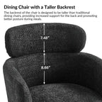 Set di 6 sedie da pranzo Curt Boucle con schienale rialzato e gambe in metallo | Artful Living Design
