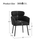 Set di 6 sedie da pranzo Curt Boucle con schienale rialzato e gambe in metallo | Artful Living Design