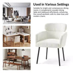 Set di 6 sedie da pranzo Curt Boucle con schienale rialzato e gambe in metallo | Artful Living Design