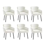 Set di 6 sedie da pranzo Curt Boucle con schienale rialzato e gambe in metallo | Artful Living Design