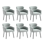 Set di 6 sedie da pranzo Curt Boucle con schienale rialzato e gambe in metallo | Artful Living Design