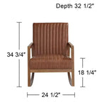 Sedia a dondolo Studio 55D Ava con struttura in legno marrone ruggine