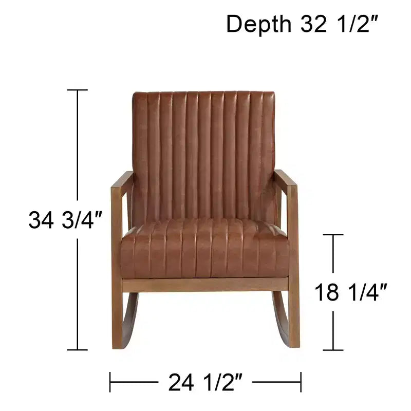 Sedia a dondolo Studio 55D Ava con struttura in legno marrone ruggine