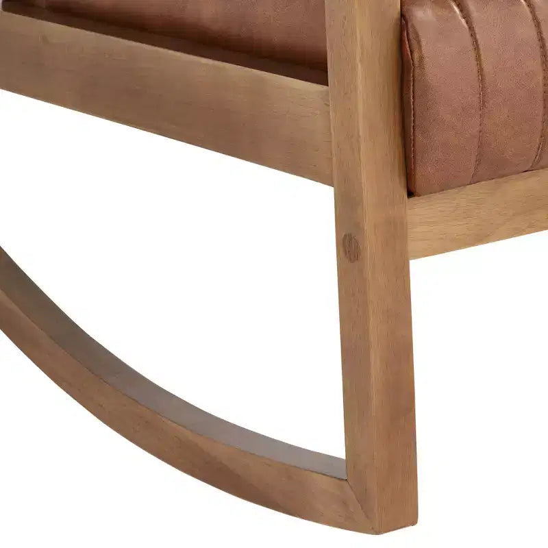 Sedia a dondolo Studio 55D Ava con struttura in legno marrone ruggine