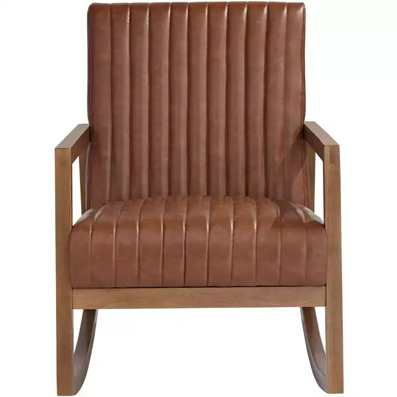 Sedia a dondolo Studio 55D Ava con struttura in legno marrone ruggine