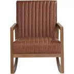 Sedia a dondolo Studio 55D Ava con struttura in legno marrone ruggine
