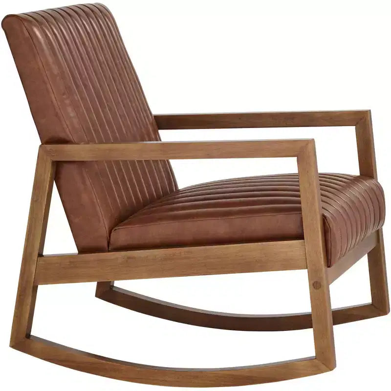 Sedia a dondolo Studio 55D Ava con struttura in legno marrone ruggine