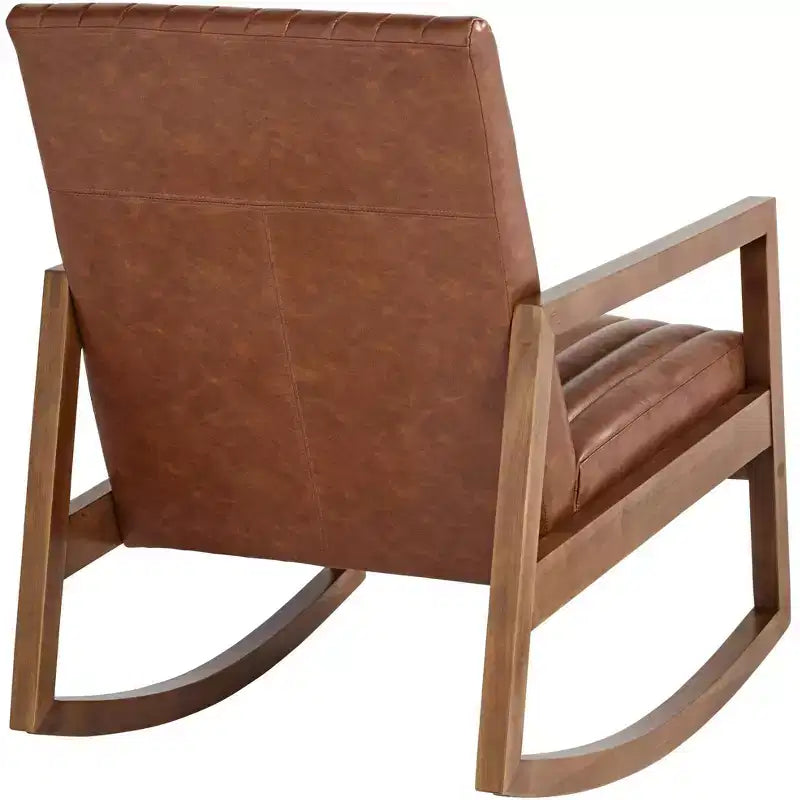 Sedia a dondolo Studio 55D Ava con struttura in legno marrone ruggine