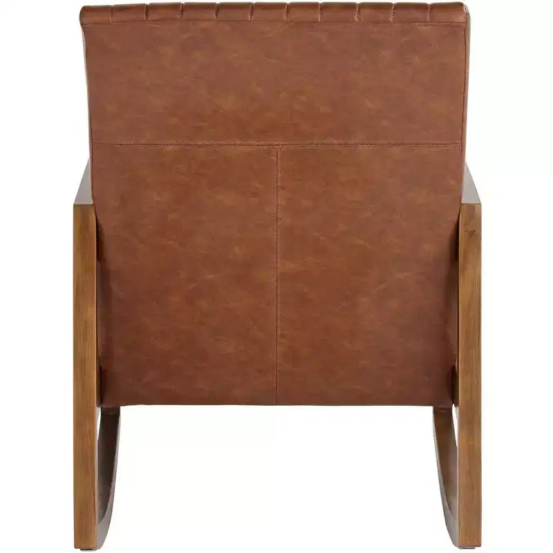 Sedia a dondolo Studio 55D Ava con struttura in legno marrone ruggine